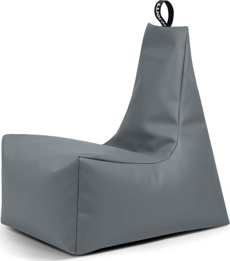 Šedý dětský sedací vak z imitace kůže Icy M – So Soft? So Soft?