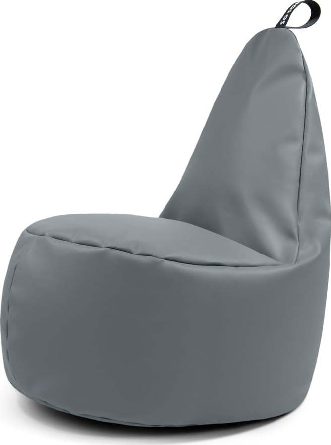 Šedý dětský sedací vak z imitace kůže Lull M – So Soft? So Soft?