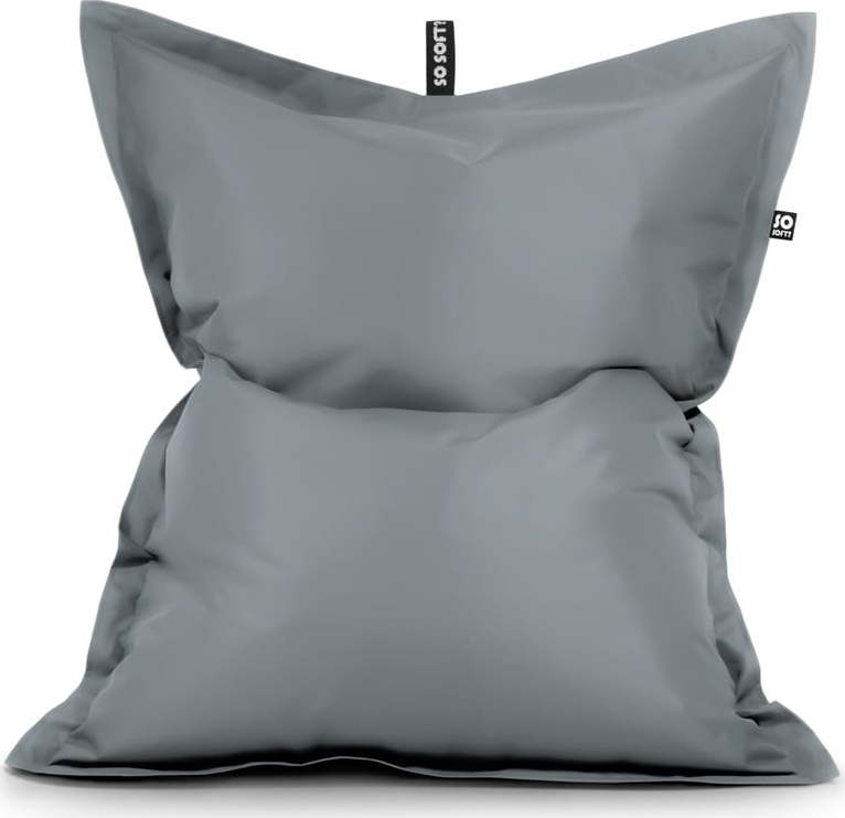 Šedý dětský sedací vak z imitace kůže Pad M – So Soft? So Soft?