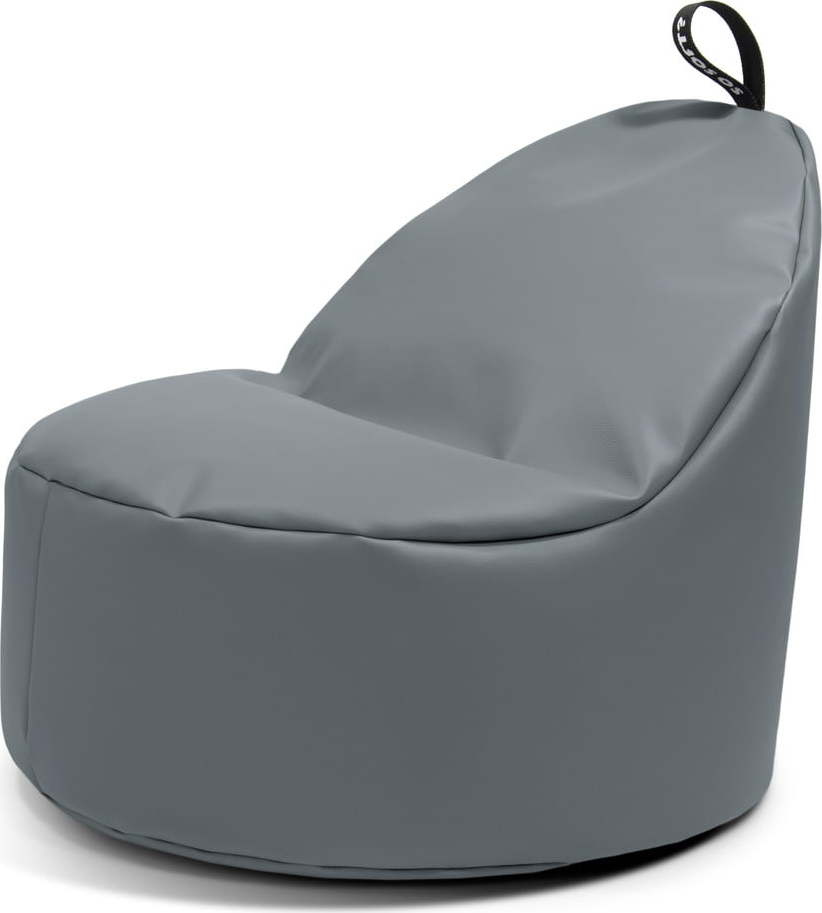 Šedý dětský sedací vak z imitace kůže Round M – So Soft? So Soft?