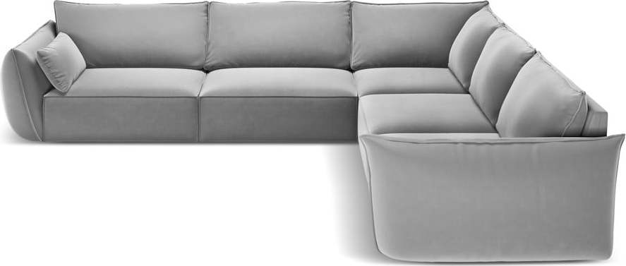 Světle šedá sametová rohová pohovka Vanda – Mazzini Sofas Mazzini Sofas