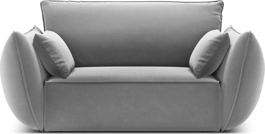 Světle šedé sametové křeslo Vanda – Mazzini Sofas Mazzini Sofas