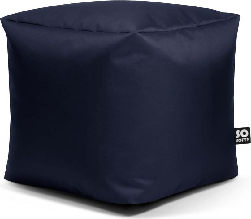 Tmavě modrý dětský sedací vak z imitace kůže Cube M – So Soft? So Soft?