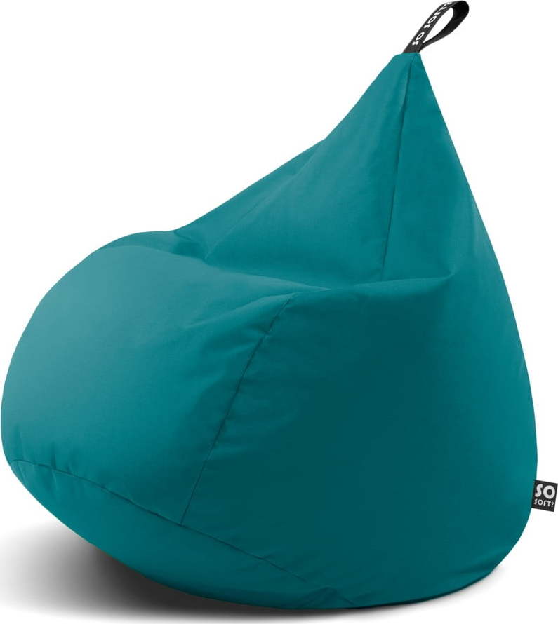 Tyrkysový dětský sedací vak Drop M – So Soft? So Soft?